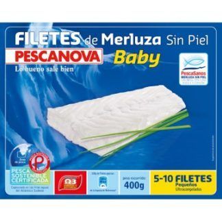 Pescanova filetes de merluza sin piel baby 400 gr